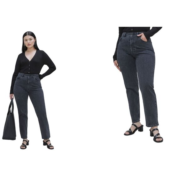 Everlane The Curvy 90s Cheeky Jean Washed Black Size 30 Regular Button fly - Picture 6 of 15